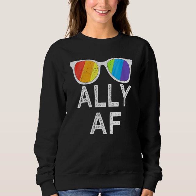 Ally Af Shirt Sunglasses Trans Flag Love Equality  (Front)