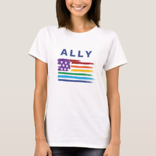 Ally Artistic Rainbow Flag T-Shirt