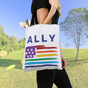 Ally Artistic Rainbow Flag Tote Bag