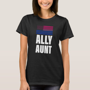Ally Aunt Bisexual Flag Lgbt Gay Pride T-Shirt