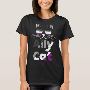 Ally Cat Asexual Sunglasses Ace Pride Flag Asexual T-Shirt
