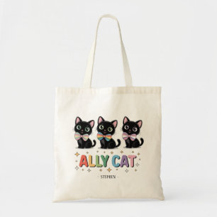 Ally Cat – Black Cat LGBTQ Pride Tote Bag