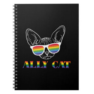 Ally Cat   Cute Cat   Rainbow   Pride Notebook