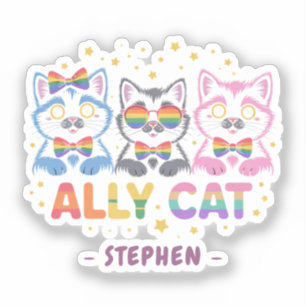 Ally Cat – Cute Colourful Cat LGBTQ Pride