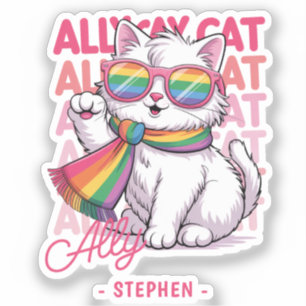 Ally Cat – Cute White Cat LGBTQ Pride