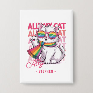 Ally Cat – Cute White Cat LGBTQ Pride
