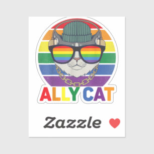 Ally Cat LGBT Gay Rainbow Pride Flag - Ally Cat LG