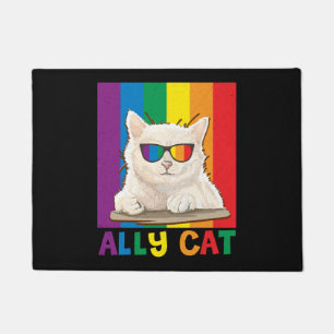 Ally Cat Lgbt Gay Rainbow Pride Flag Boys Men Doormat