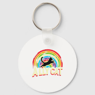 Ally Cat Lgbt Pride Cat Key Ring