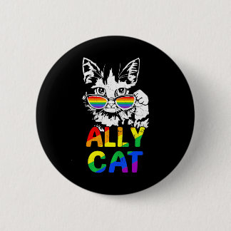 Ally Cat Pride Month Gay LGBTQ LGBT Pride Cat 6 Cm Round Badge