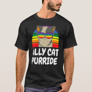 Ally Cat Purride  Cat Gay Pride Ally Cat T-Shirt