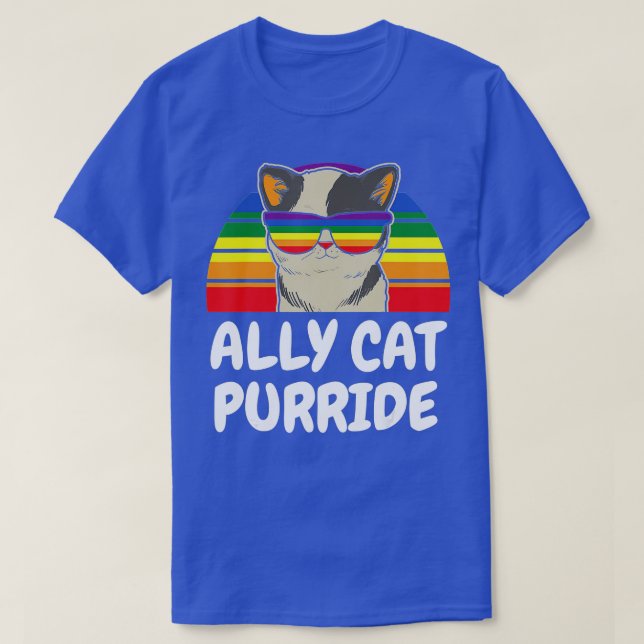 Ally Cat ,Purride Funny Cat Gay Pride s,Ally Cat  T-Shirt (Design Front)