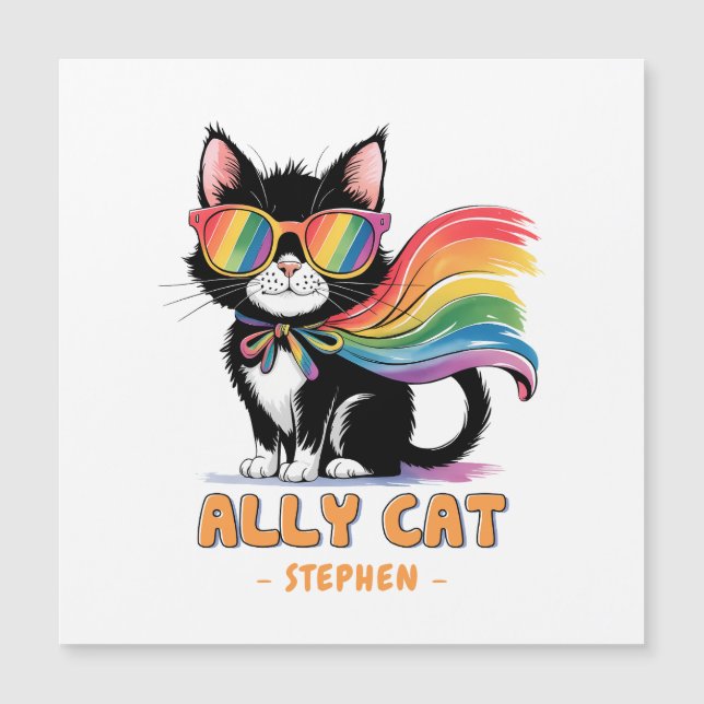 Ally Cat – Rainbow Cat LGBTQ Pride (Front)