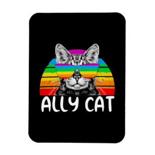 Ally Cat Rainbow Sunglasses LGBT Gay Pride Magnet
