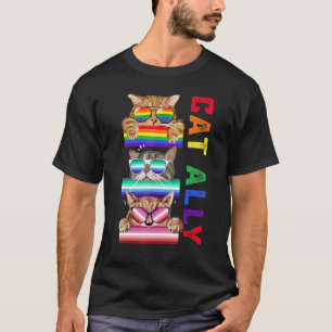 Ally Cats Cute Lgbt Gay Rainbow Pride Flag Boys Me T-Shirt