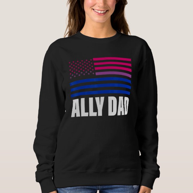 Ally Dad Bisexual Flag Lgbt Gay Pride Sweatshirt (Front)