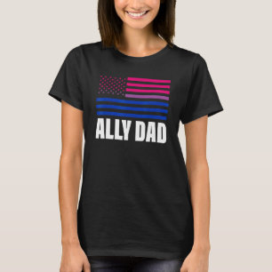 Ally Dad Bisexual Flag Lgbt Gay Pride T-Shirt