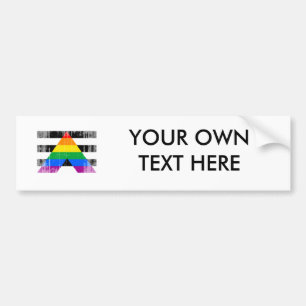 ALLY FLAG DISTRESSED -.png Bumper Sticker