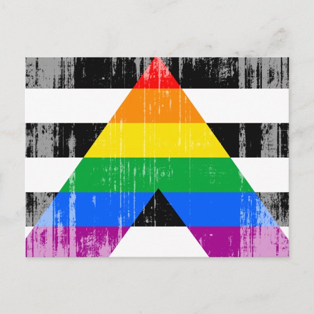 ALLY FLAG DISTRESSED -.png Postcard (Front)