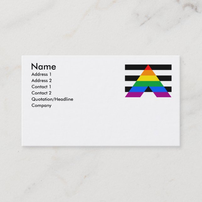 ALLY FLAG ORIGINAL BUSINESS CARD (Front)