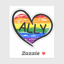Ally for LGBTQ+ Hand Drawn Heart