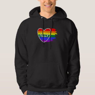 Ally Heart Love Pride Month Lgbtq Lesbian Gay Bise Hoodie