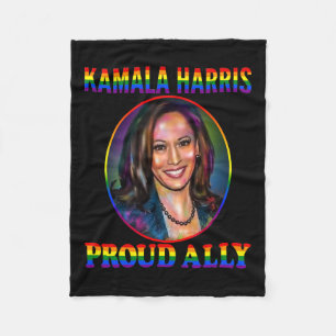 Ally Kamala Harris Our Vp Lgbt Flag Gay Pride Mont Fleece Blanket