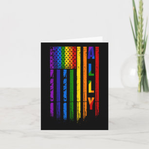 Ally Lgbt Lgbtq Rainbow Pride American Flag 4th Of Card