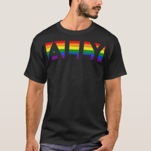 ALLY LGBTQ Rainbow Pride Flag Lesbian Gay Vintage T-Shirt