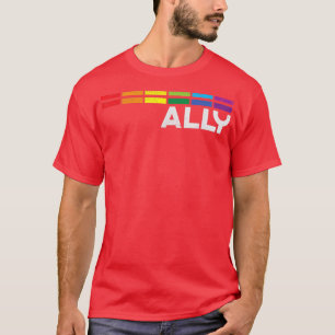 ALLY LGBTQ Rainbow Pride Flag Lesbian Gay Vintage  T-Shirt