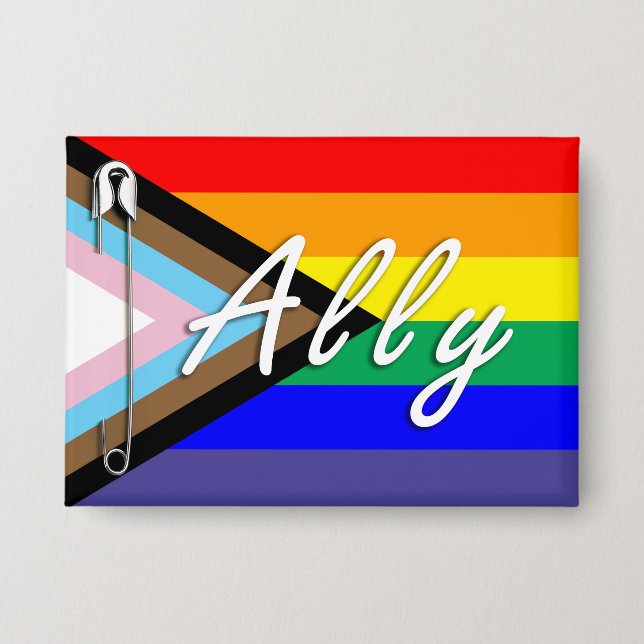 Ally LGBTQ+ Safety Pin button (Front)