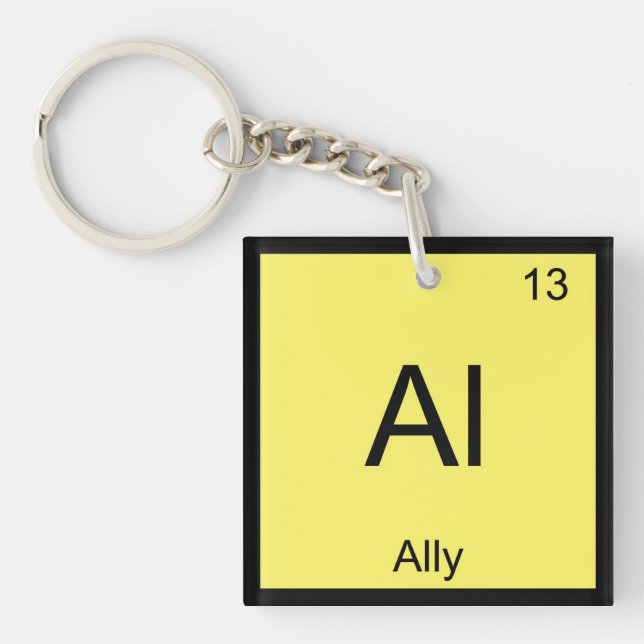 Ally Name Chemistry Element Periodic Table Key Ring (Front)