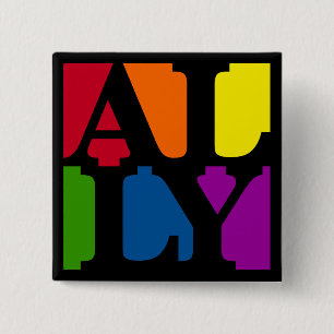 Ally Pop Square Black Button