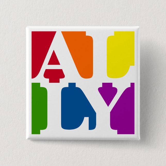 Ally Pop Square White Button (Front)