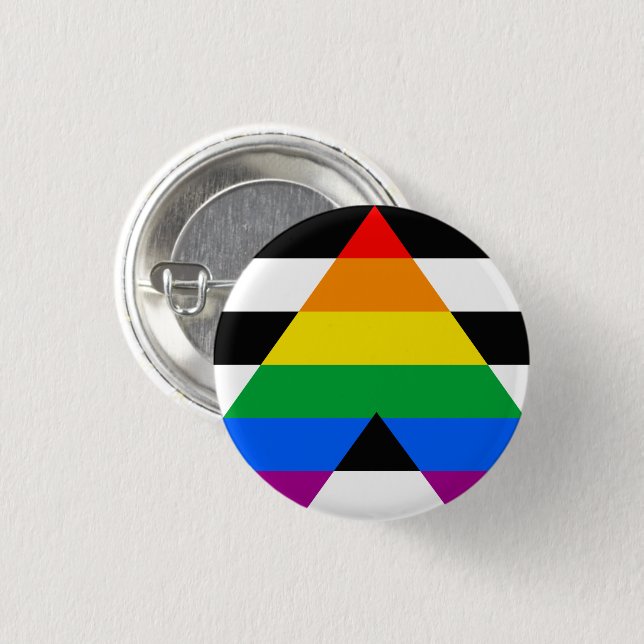 Ally Pride Flag 3 Cm Round Badge (Front & Back)