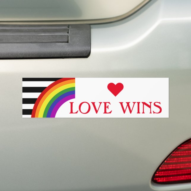 Ally Pride Flag Rainbow Bumper Sticker (On Car)