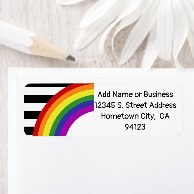 Ally Pride Flag Rainbow Return Address Label (Insitu)
