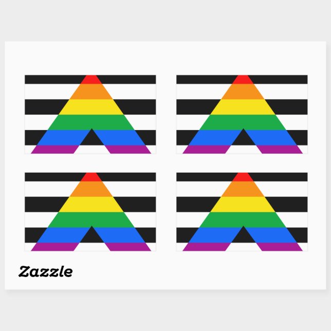 Ally Pride Flag Rectangular Sticker (Sheet)