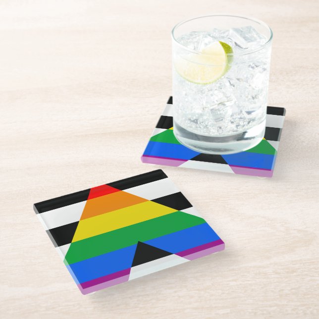 Ally Pride Glass Coaster (Angled)