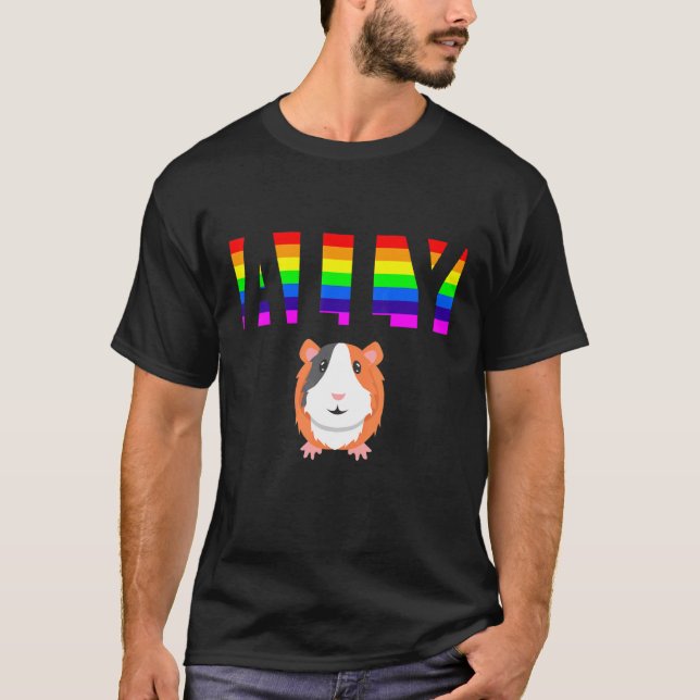 Ally Pride LGBTQ Equality Rainbow Lesbian Gay Tran T-Shirt (Front)