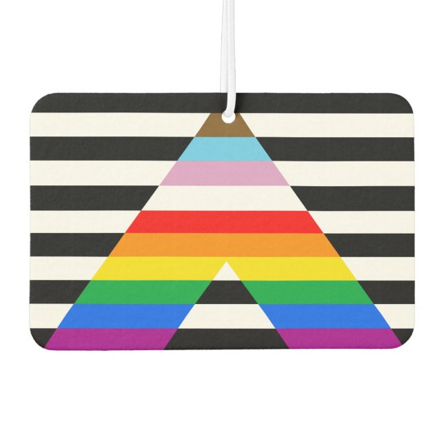 Ally Progress Pride Flag Car Air Freshener (Front)