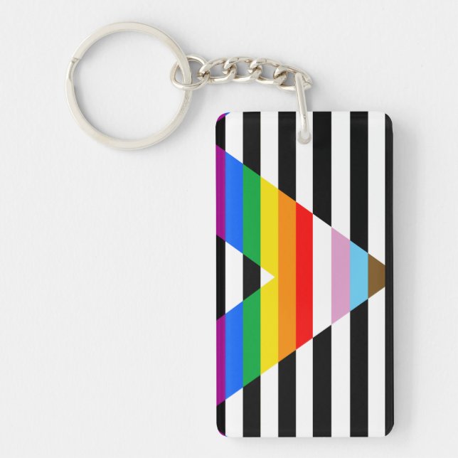 Ally Progress Pride Flag Key Ring (Front)
