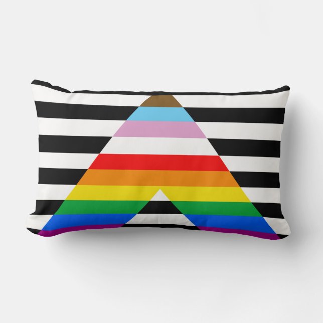 Ally Progress Pride Flag Lumbar Cushion (Front)