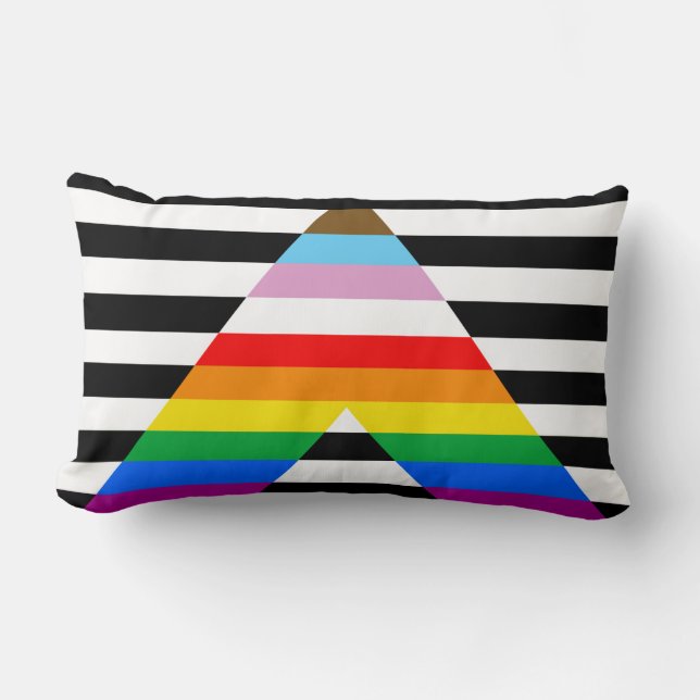 Ally Progress Pride Flag Lumbar Cushion (Front)