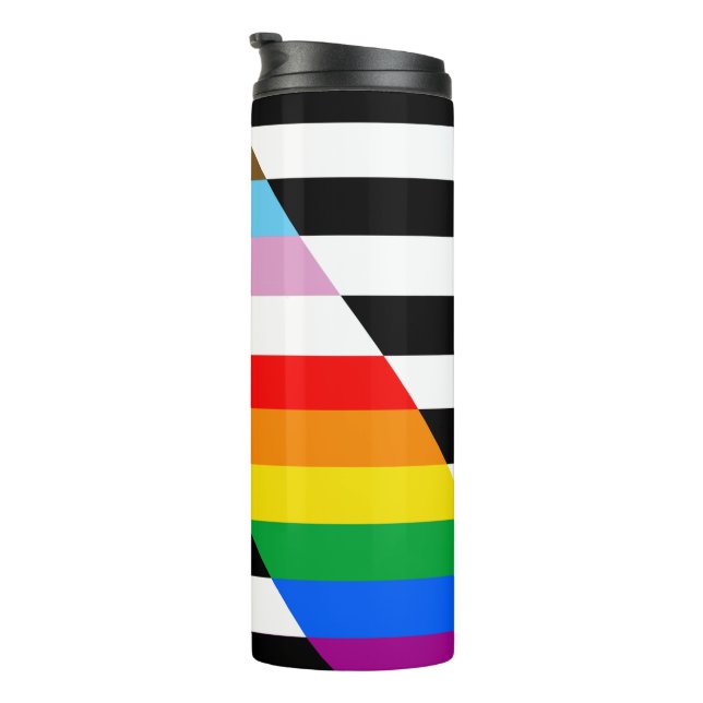 Ally Progress Pride Flag Thermal Tumbler (Rotated Right)