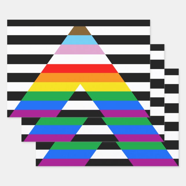 Ally Progress Pride Flag Wrapping Paper Sheet (Set)