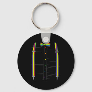 Ally Rainbow Bow Tie Suspenders Gay Pride Month Lg Key Ring