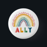Ally Rainbow button<br><div class="desc">Show your support by sporting this cute Ally pin with a rainbow on it.</div>