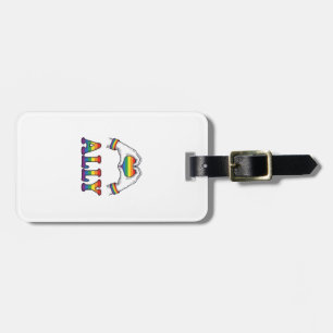 Ally Rainbow Hands Heart Vintage Pride Shirt Desig Luggage Tag