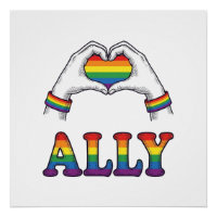 Ally Rainbow Hands Heart Vintage Pride Shirt Desig